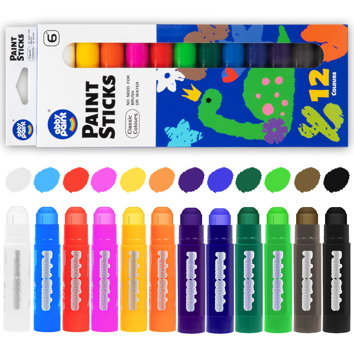 Tempera Crayon Sticks, Washable Platel Stick 12 Classic Colors, Washable Crayon Sticks, Super Quick Drying Art Gifts for Arts And Crafts Project