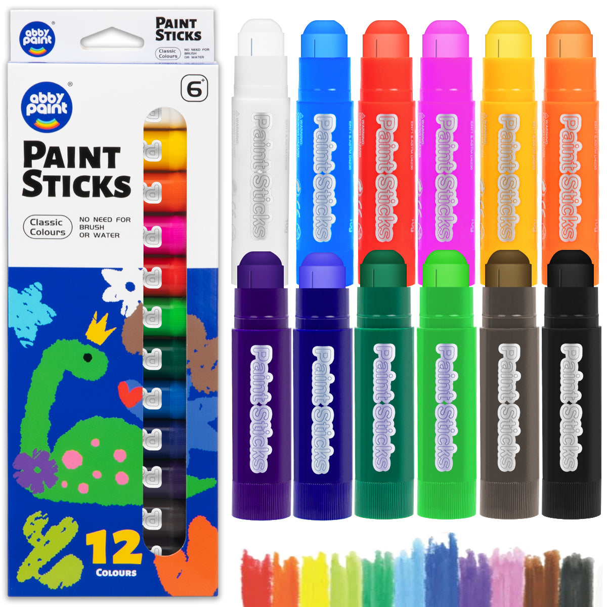 Tempera Crayon Sticks, Washable Platel Stick12 Classic Colors, Washable Crayon Sticks, Super Quick Drying Art Gifts for Arts And Crafts Project