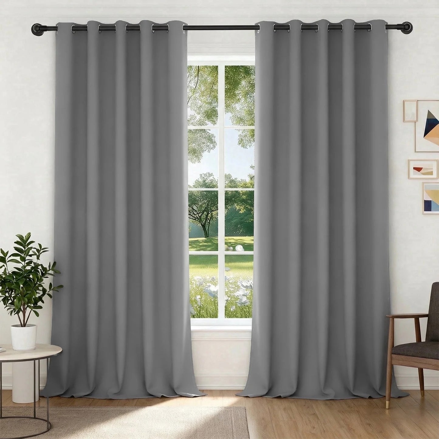 XUEYU 100% Blackout Curtains for Bedroom, Light Blocking Thermal Insulated Curtains with Noise Reduction, 52x96 Inch Room Darkening Window Drapes, Set of 2 Panels, Brown(副本)