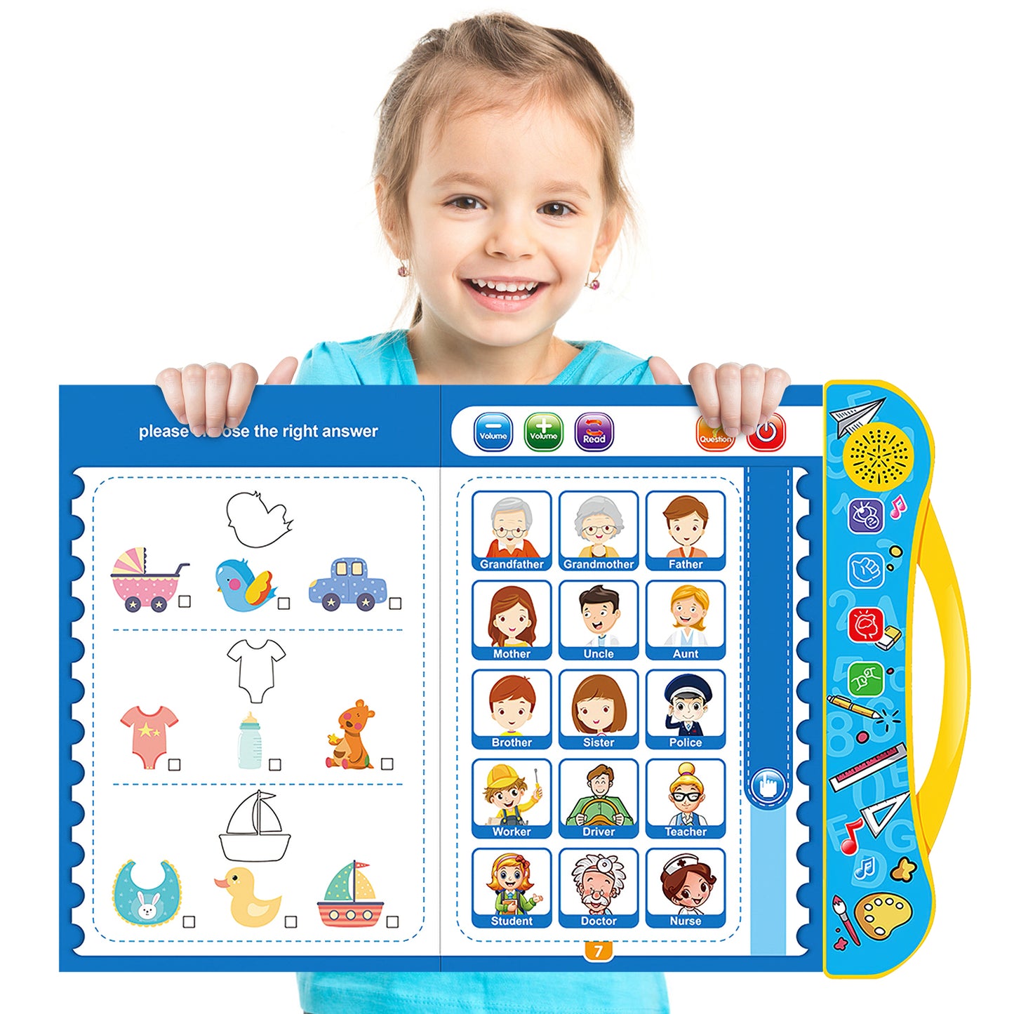 ABC Sound Book for Toddlers 1-5, Interactive Alphabet Learning Toy with English Letters and Words, Preschool Educational Toys for Boys and Girls