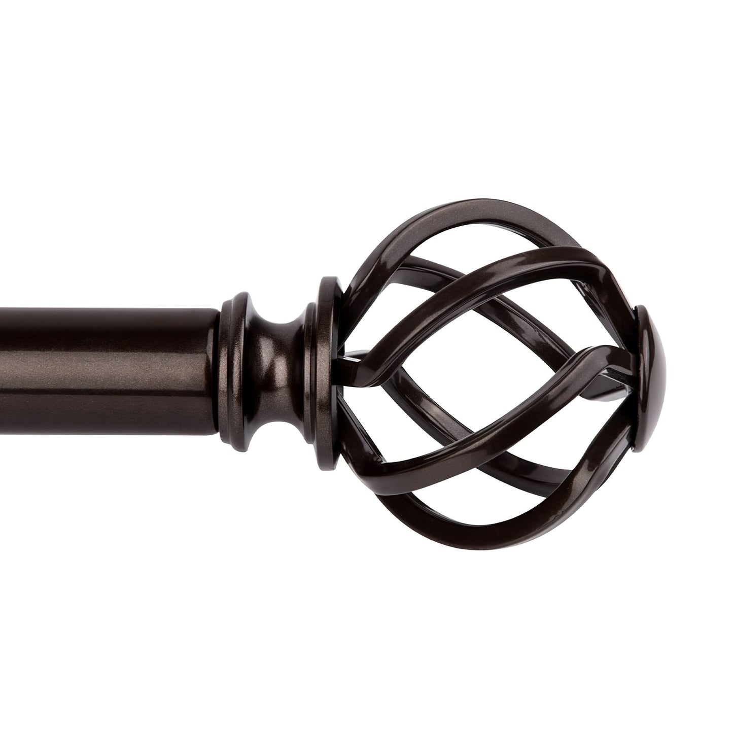 Curtain Rods for Windows 32 to 144 Inches (6-12ft) Long Heavy Duty Curtain Rod, 7/8 Inch Adjustable Decorative Drapery Rods with Netted Texture Finials, Bronze