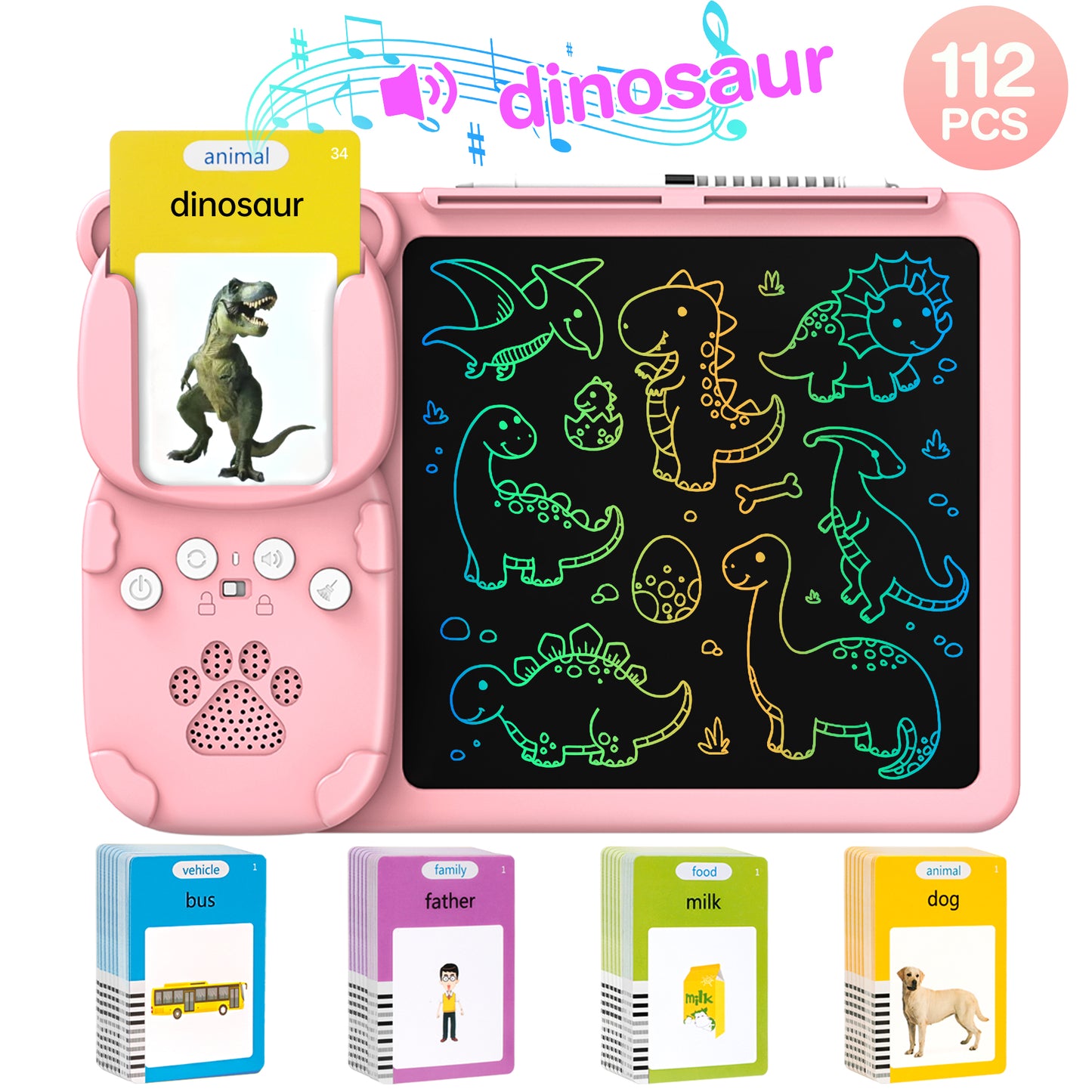 Xueyu 224 Words Talking Flash Cards with LCD Writing Drawing Tablet, 224 Count, 1 Pack