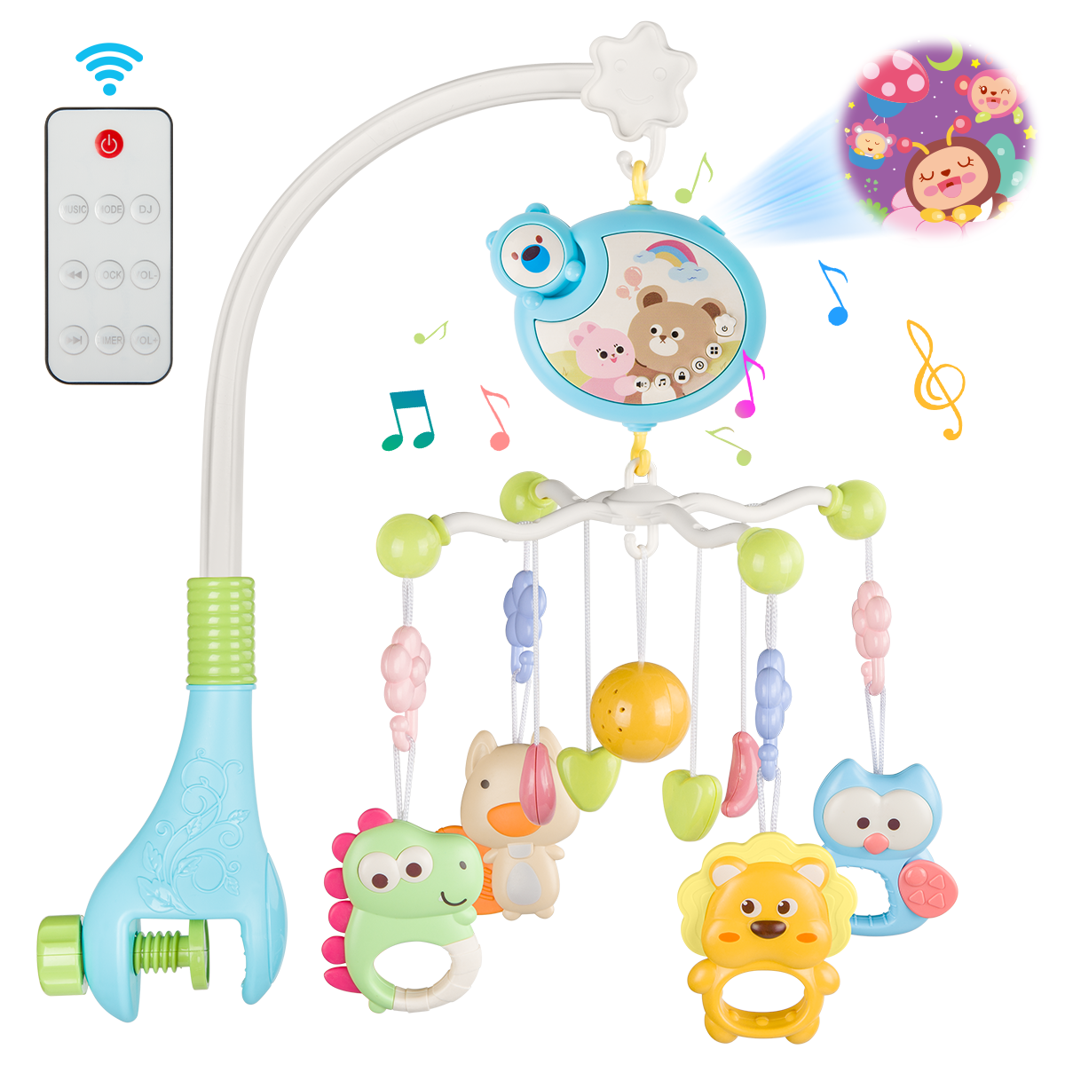 Baby Mobile Toys, Music Mobile Hanging Toys,Hanging Rotating Rattles with Light