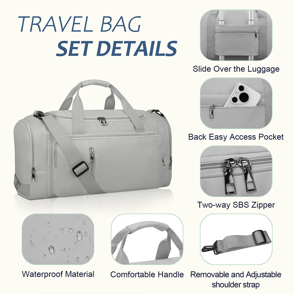 Gym Duffle Bag Backpack Waterproof Sports Duffel Bags Travel Weekender Bag for Men Women