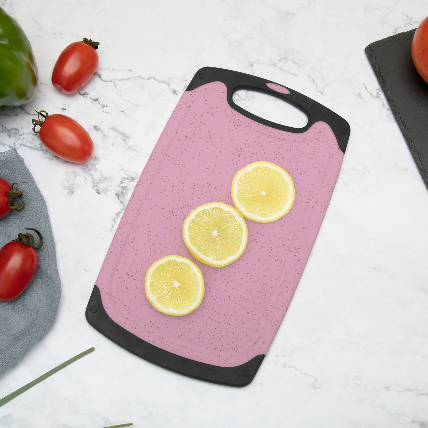 Cutting Boards for Kitchen, 3-Piece Large Cutting Board Set Dishwasher Safe Cutting Board with Non-slip Feet and Juice Grooves, Pink, Blue, Green