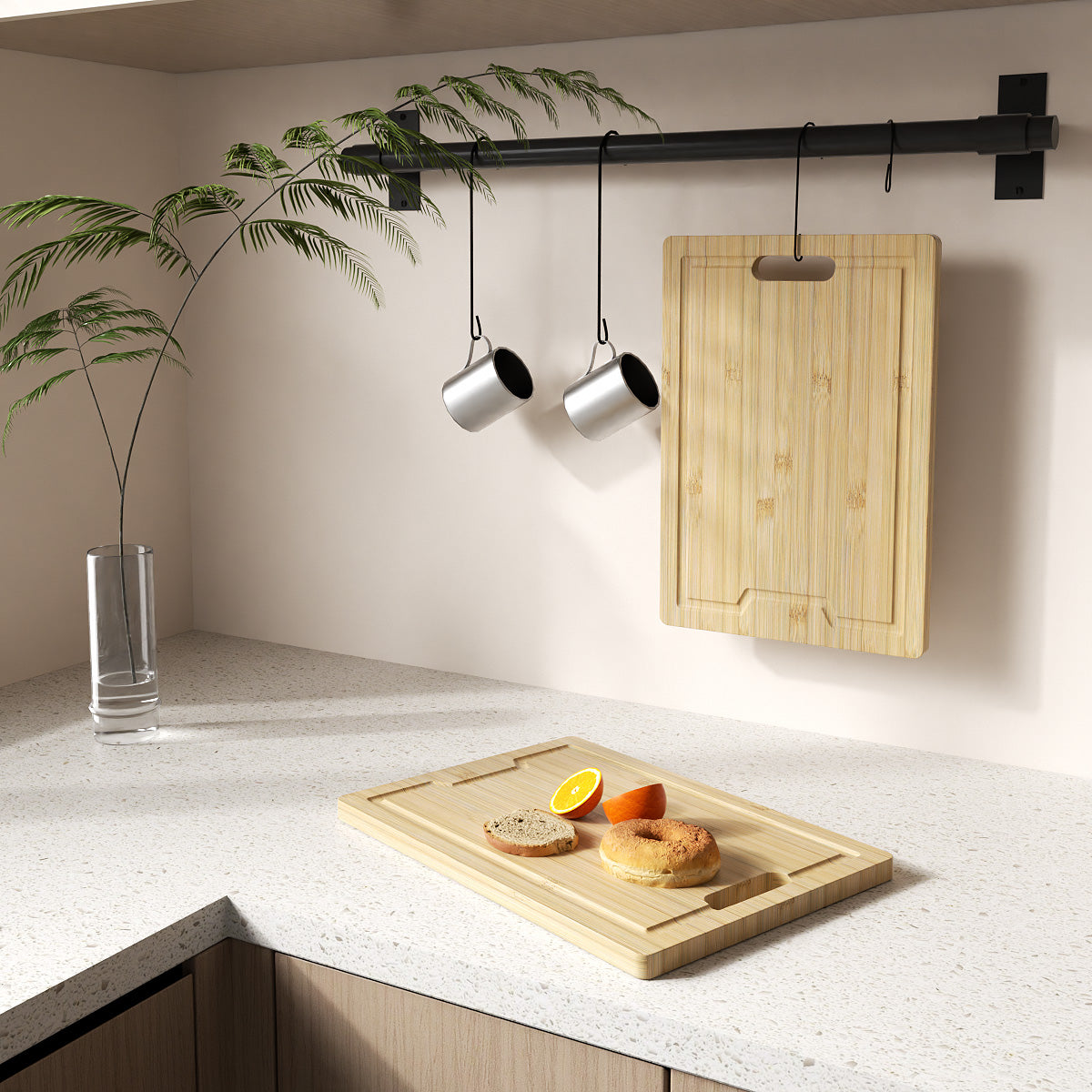 Cutting Boards for Kitchen Meal Prep & Serving - Bamboo Wood Cutting Board,Charcuterie & Cho