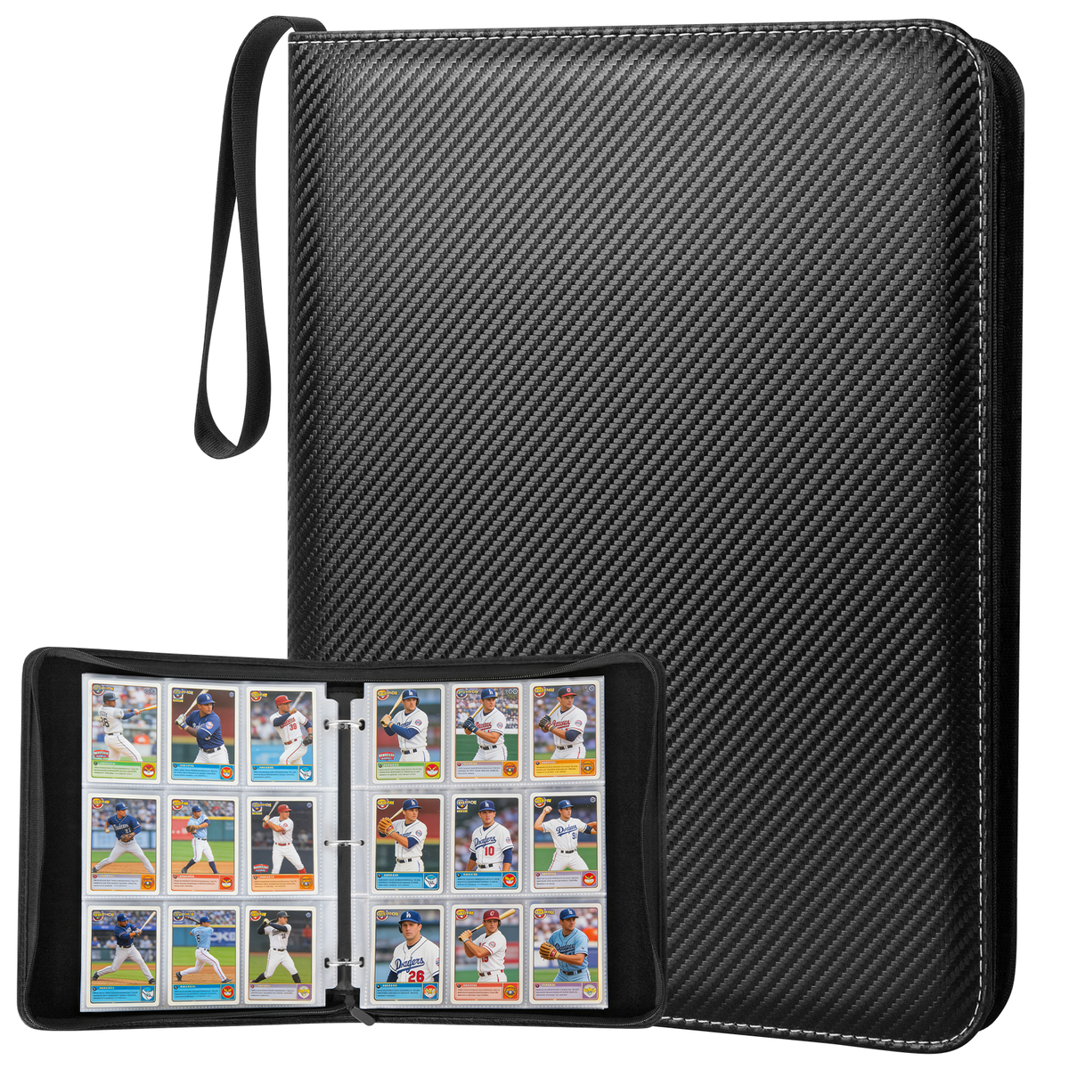 XUEYU Trading Card Binder 900 Pockets, 50 Double-Sided 9-Pocket Pages, with Zipper Closure and Sturdy Pu Leather Cover, Designed for Collectibletrading Cards Storage & Display