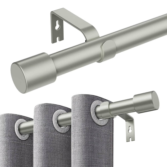 Curtain Rods for Windows 32 to 144 inch, Adjustable Window Curtain Rod, Single Window Curtain Rod with Aluminium End Cap, 1 inch Diameter Decorative Curtain Rod Set, Modern Decorative Drapery Rods