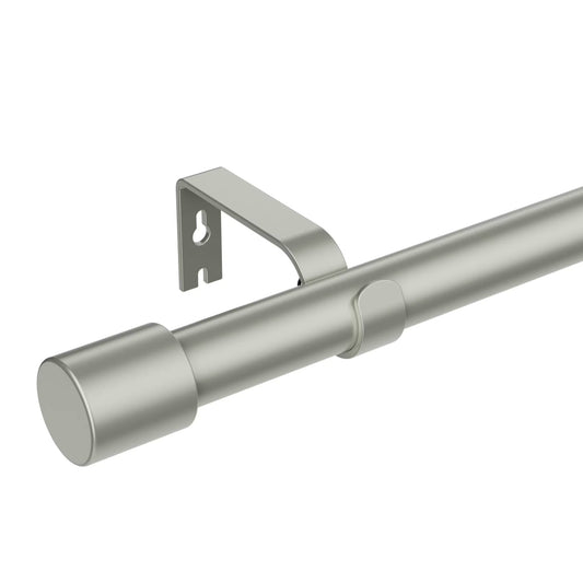 Curtain Rods 32 to 144 inch,1'' Heavy Duty Window Curtain Rod, Adjustable Curtain Rod Set, Modern Decorative Drapery Rods with Aluminium End Cap,Telescoping Single Window Curtains Rods 32-144",Silver