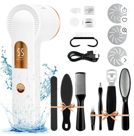 XUEYU Electric Foot Callus Remover, Waterproof Callus Remover for Feet W/ Vacuum Suction, 14 in 1 Rechargeable Foot Scrubber Kit W/ 3 Roller Heads, Pedicure Tools for Feet, Foot File for Dry & Crack