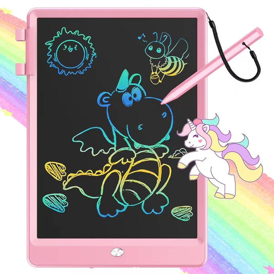 LCD Writing Tablet for Kids, 10 Inch Toddlers Doodle Board, Learning Toys, Reusable Drawing Pad Travel Essentials, Christmas Birthday Gift for for 3 to 8 Year Old Girls Boys