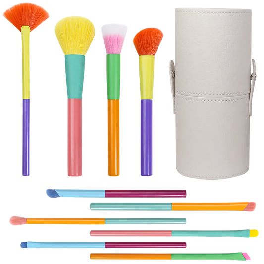 Makeup Brush Set 10 Pcs Premium Synthetic Foundation Powder Concealers Eye shadows Blush Makeup Brushes with White Case
