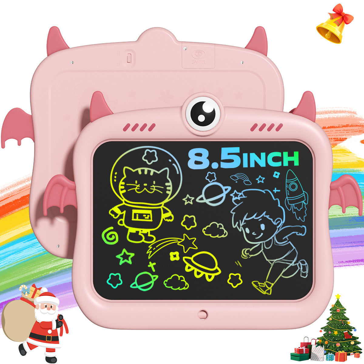 LCD Writing Tablet Doodle Board, Colorful Drawing Pad for Kids, Mess Free Coloring for Toddlers, Educational Birthday Toys Gifts for 3-9 Year Old Girls Boys