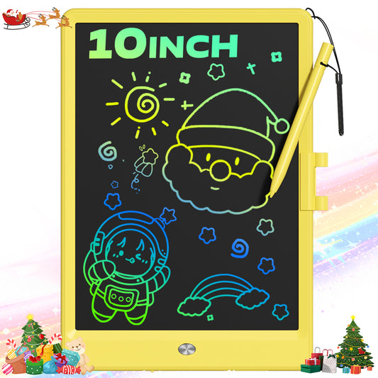 10 Inch LCD Writing Tablet, Colorful Toddler Doodle Board Drawing Tablet, Erasable Electronic Drawing Pads, Reusable Educational and Learning Drawing Tablet for Boys Girls 3 4 5 6 Years Old