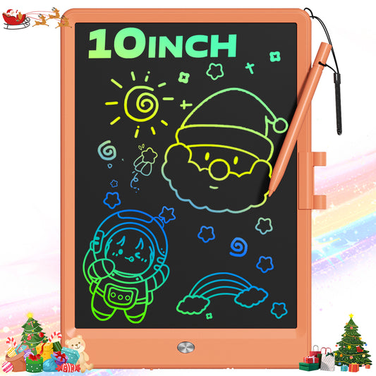 10 Inch LCD Writing Tablet, Colorful Toddler Doodle Board Drawing Tablet, Erasable Electronic Drawing Pads, Reusable Educational and Learning Drawing Tablet for Boys Girls 3 4 5 6 Years Old