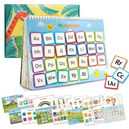 Busy Book for Toddlers，Montessori Preschool Learning Activities With 16 Themes and 16 Pages Educational Coloring Books，Gifts for Ages 3 and Up Boys Girls, Homeschool Montessori Toys