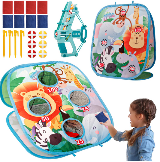 Kids Cornhole Game Set - Bean Bag Toss for Toddlers Ages 3-8, Outdoor Lawn & Beach Toys, Birthday Gift for Boys Girls, Carnival Party Activity