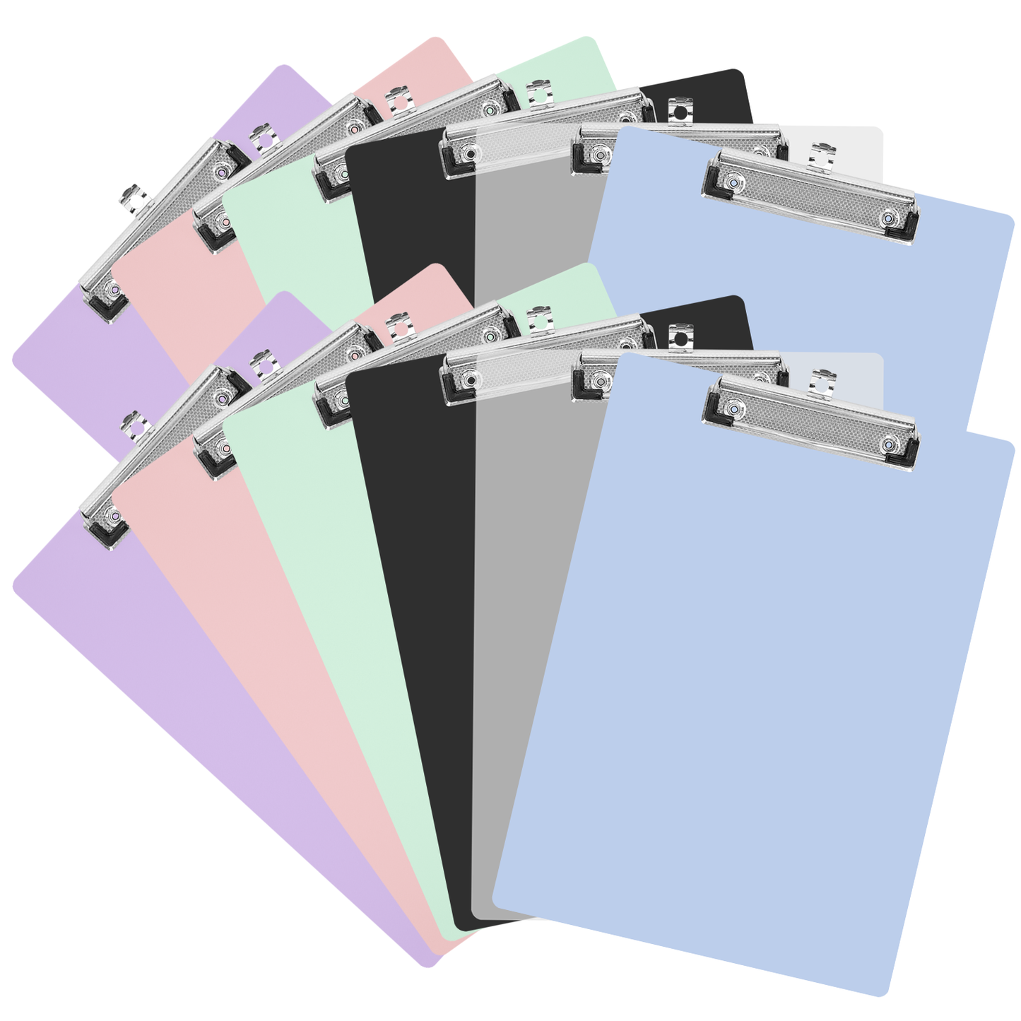 XUE04OFCB0000MT XUEYU Colorful Plastic Clipboards, 12-Pack, A4 Size, Sturdy & Lightweight, Low Profile Clip Holds about 100 Sheets Perfect for School Office
