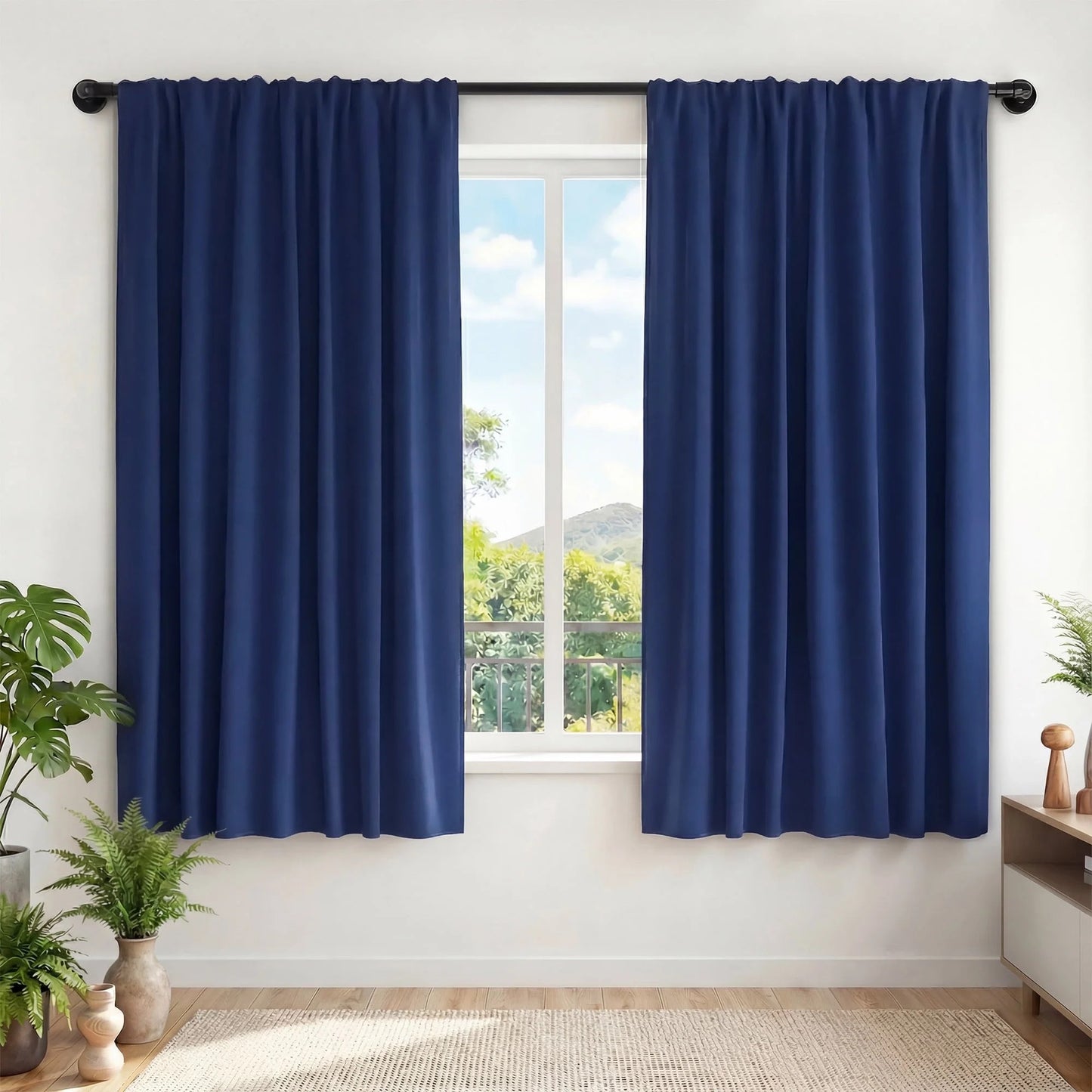 XUEYU Blackout Curtains for Bedroom 72 Inch - Window Curtains Blackout with Grommets Thermal Insulated Room Darkening Light Blocking for Living Room Windows, 2 Panels,Navy
