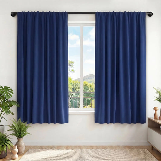 XUEYU Blackout Curtains for Bedroom 72 Inch - Window Curtains Blackout with Grommets Thermal Insulated Room Darkening Light Blocking for Living Room Windows, 2 Panels,Navy