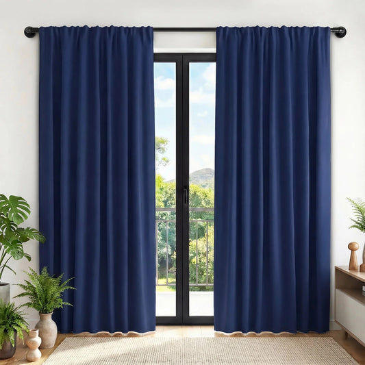 XUEYU Blackout Curtains for Bedroom 84 Inch - Window Curtains Blackout with Grommets Thermal Insulated Room Darkening Light Blocking for Living Room Windows, 2 Panels,Navy