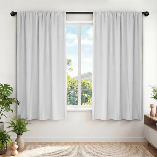 XUEYU Blackout Curtains for Bedroom 72 Inch - Window Curtains Blackout with Grommets Thermal Insulated Room Darkening Light Blocking for Living Room Windows, 2 Panels,White