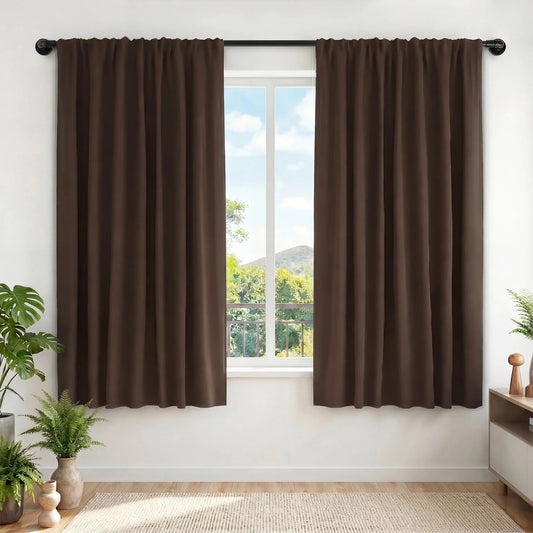 XUEYU Blackout Curtains for Bedroom 72 Inch - Window Curtains Blackout with Grommets Thermal Insulated Room Darkening Light Blocking for Living Room Windows, 2 Panels,Brown
