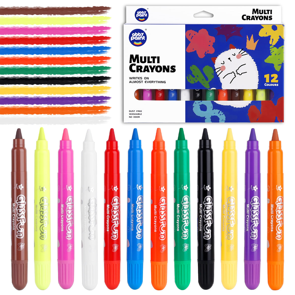 XUEYU 12 Color Twist Crayons for Toddlers, Tempera Crayon Sticks, Washable Crayons with Storage Bucket, Super Quick Drying Gift for Boys and Girls