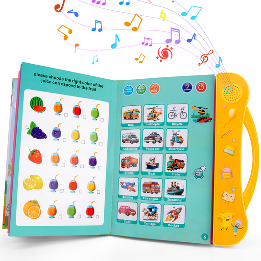 XUEYU ABC Sound Book with Recording & Playback Functions, Interactive Alphabet Learning Toy with Letters, Words, Shapes & Children’s Songs, Preschool Educational Toy