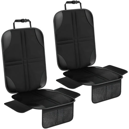 XUEYU Car Seat Protector, 2-Pack with Thick Padding and Mesh Pockets, Durable Waterproof Fabric with Non-Slip Backing, Universal Seat Cover Mat for Child Seats and Pets