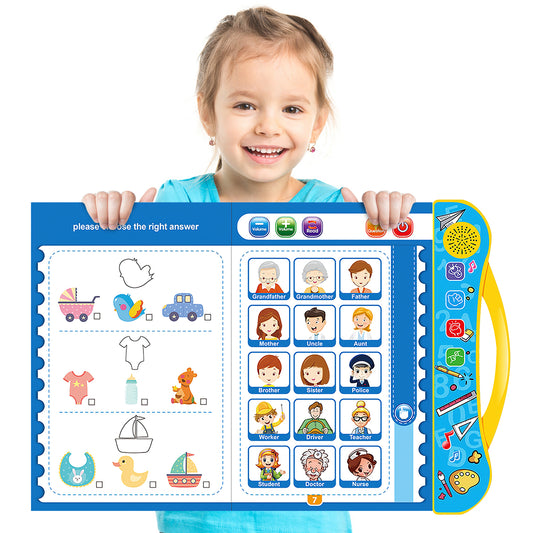 ABC Sound Book for Toddlers 1-5, Interactive Alphabet Learning Toy with English Letters and Words, Preschool Educational Toys for Boys and Girls