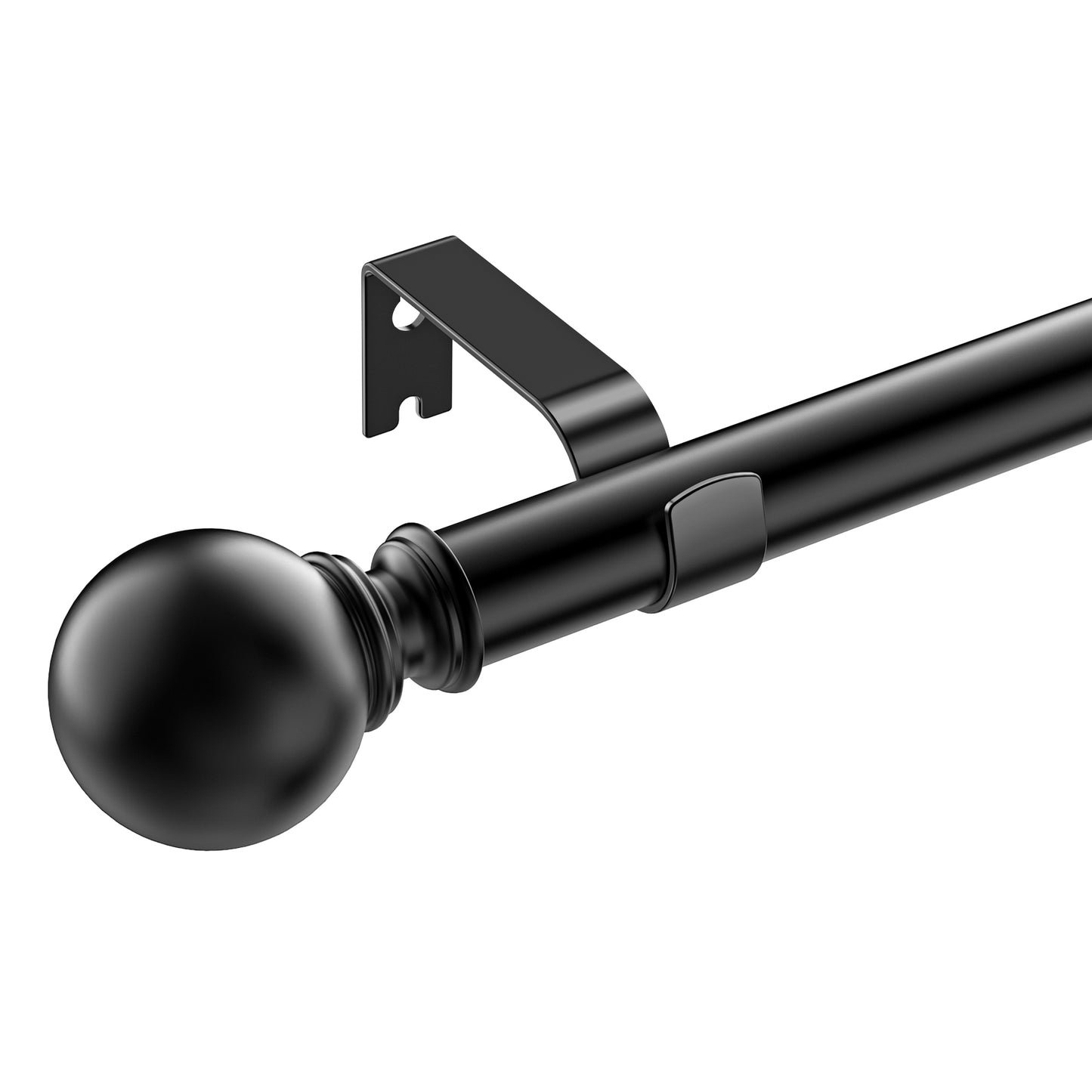 Xueyu 1" Black Ball Adjustable Single curtain Rod set, 32" - 120"