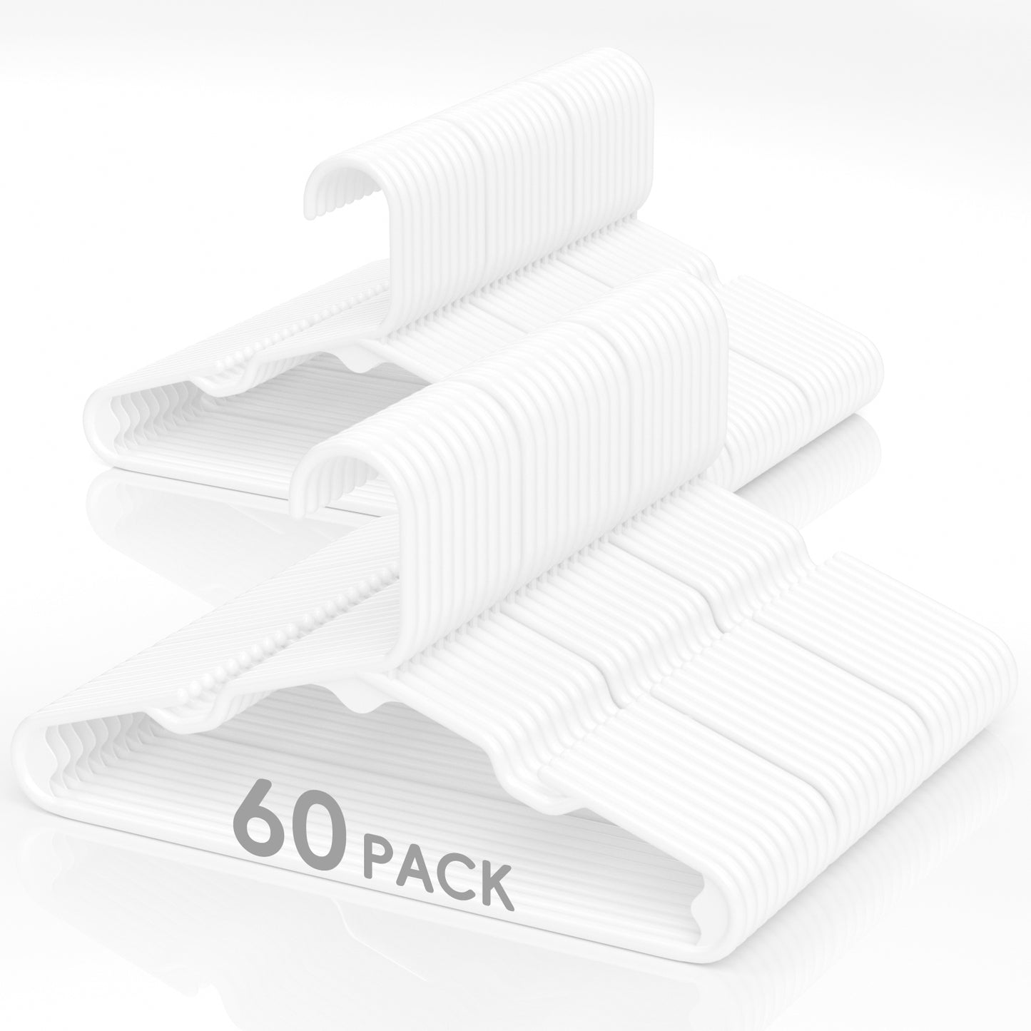 60 Pack Baby Hangers, 11 Inch Kids Plastic Hangers for Closet, Durable Non-Slip Children’s Clothes Hangers for Shirts, Pants, Outfits
