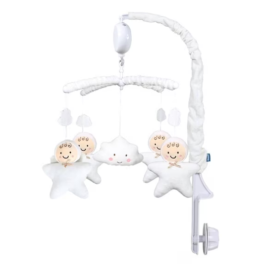 Musical, 360 Rotation Baby Animals Baby Mobile with 12 Lullabies, White