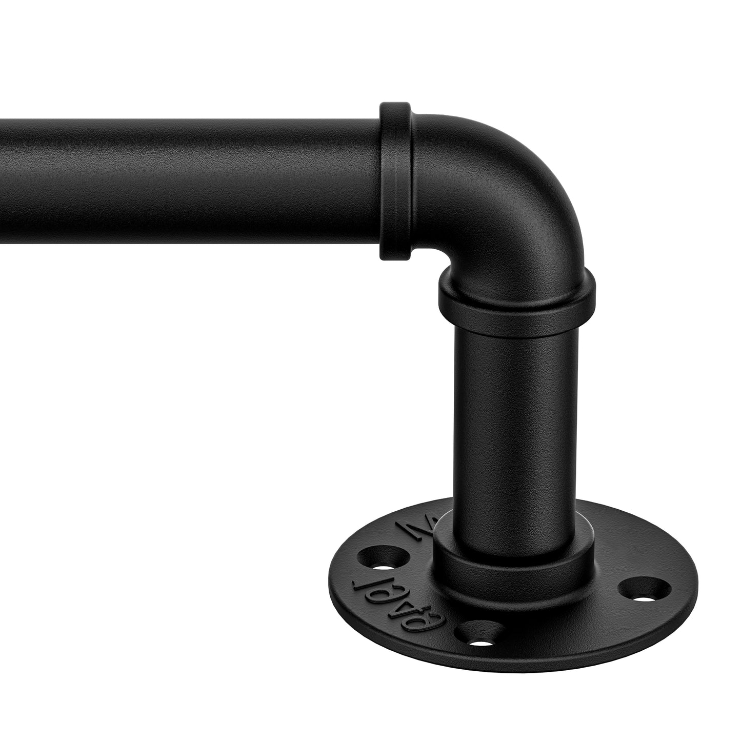 Industrial Curtain Rods for Windows 72"-144", 1 Inch Industrial Wrap Around Black Curtain Rod, Indoor/Outdoor Room Divider Adjustable Drapery Pole for Living Room Patio, Black