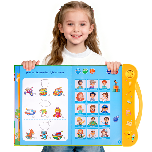 XUEYU Alphabet Sound Book, Interactive ABC Learning Toy with Letters, Words, Shapes, Songs & Recording, Electronic Educational Toy to Support Hearing & Cognitive Skills for Toddlers