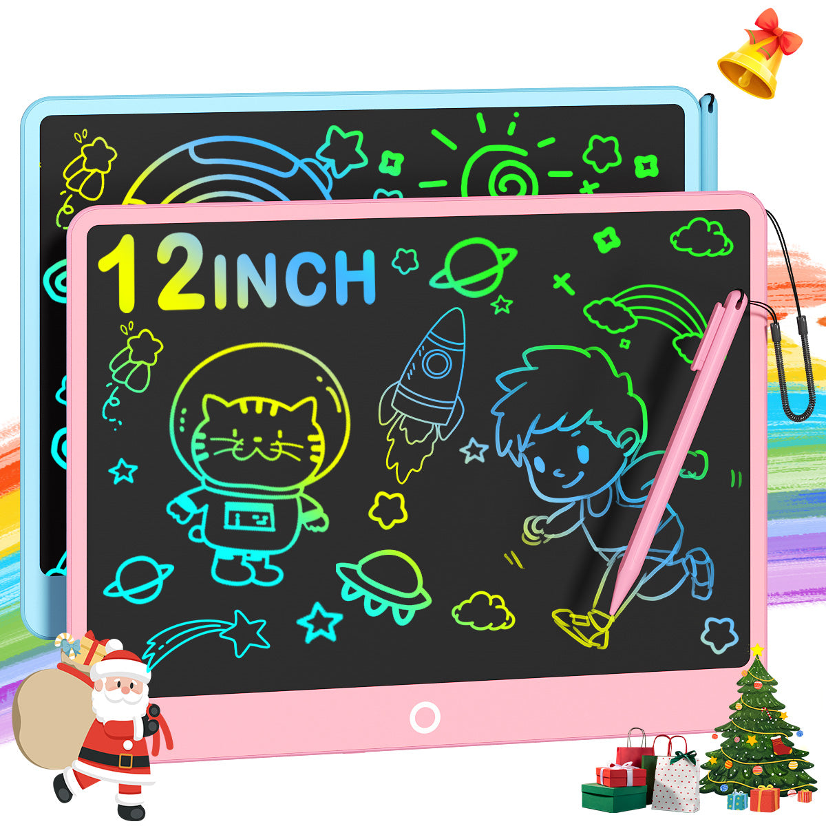 XUEYU LCD Writing Tablet for Kids, 12 Inch Toddler Toys Doodle Board Drawing Pad, Reusable Educational and Learning Drawing Tablet Toys Christmas Birthday Gift for Boys Girls 3 - 9 Years Old