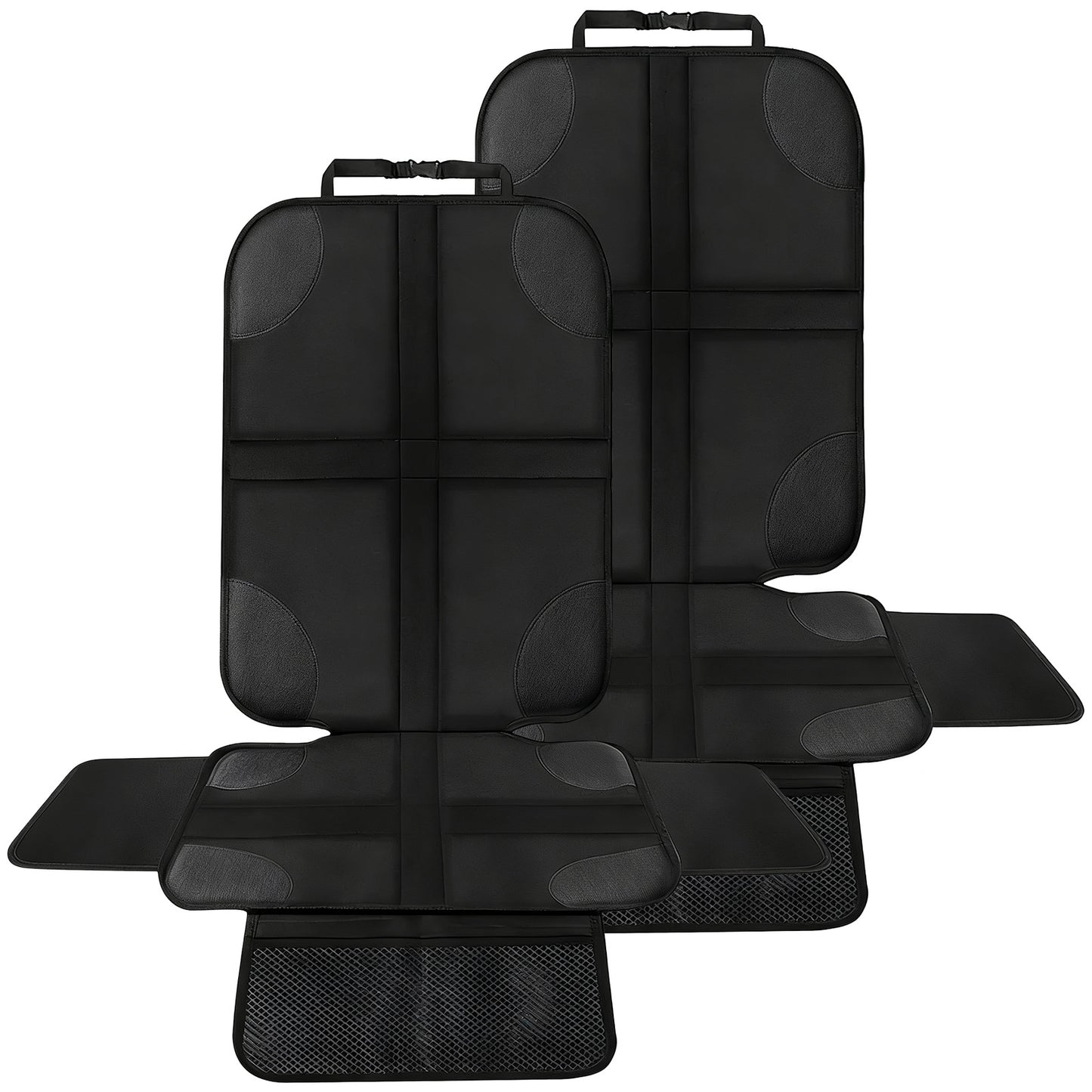 2-Pack Car Seat Protector, Features Waterproof 600D Fabric and Thick Padding, Non-Slip Backing and 2 Mesh Pockets, Universal Seat Cover Mat for Child Seats