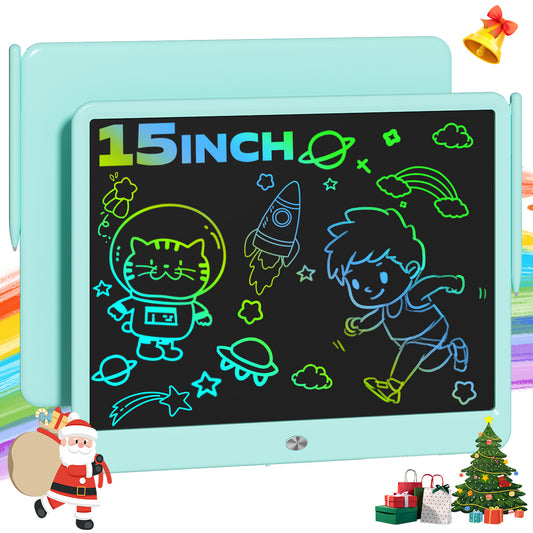 LCD Writing Tablet Doodle Board, 15inch Colorful Drawing Pad for Kids, Mess Free Coloring for Toddlers, Educational Birthday Toys Gifts for 3-9 Year Old Girls Boys