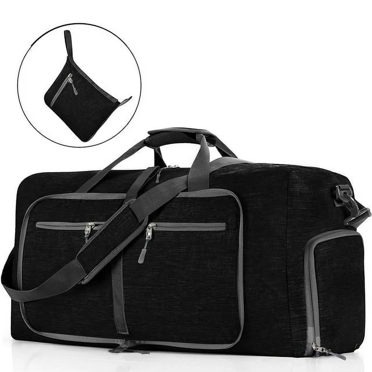 65L Foldable Duffel Bag Women, 24" Travel Bag with Shoes Compartment, Weekender Bag for Women