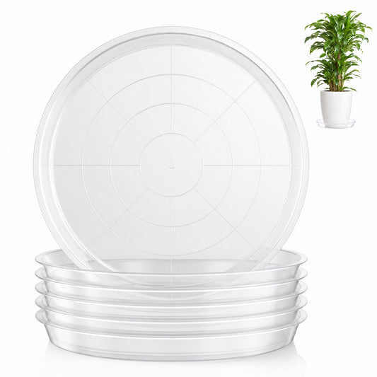 6 Pack Plastic Plant Saucers, 16 inch Plant Tray for Pots, Heavy Duty Plant Drip Trays，Flower Water Trays for Indoor Outdoor Plants