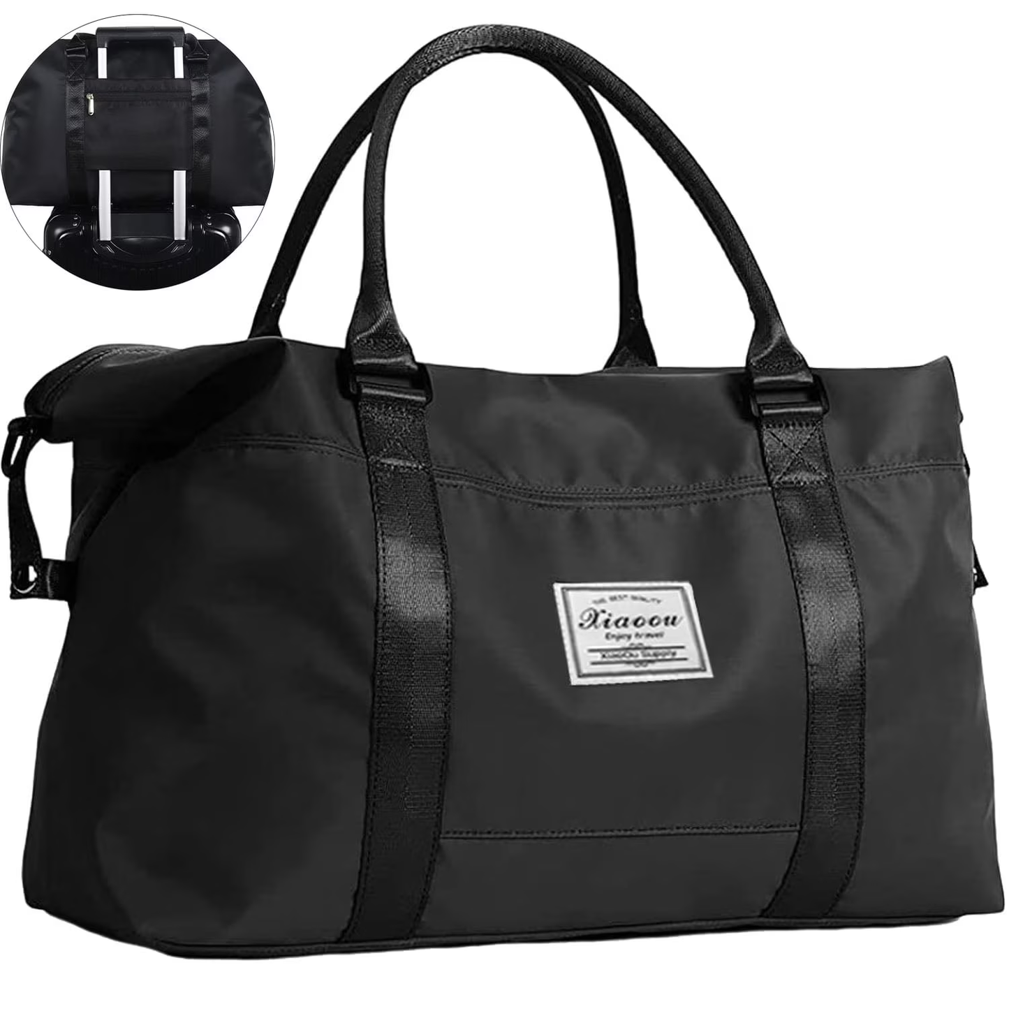 Duffle Bags Travel Duffel Bags Carry On Bag 40L Weekender Luggage Tote Equipment Bag with Wet Pocket, Foldable Water-Resistant Gym Travel Bag for Men Women, Black