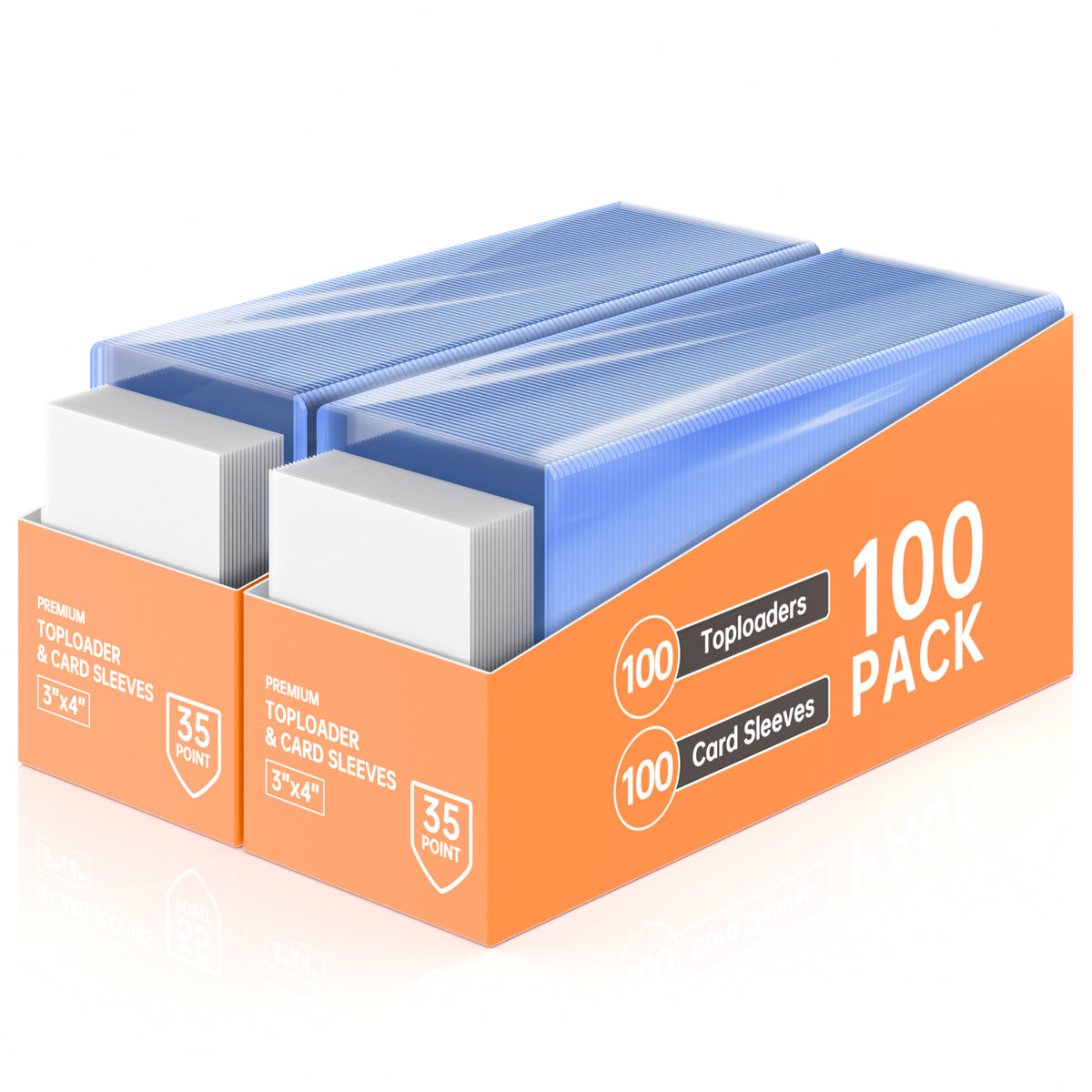 XUEYU 200-Piece Hard Top Loaders, 3" x 4" Card Sleeves with PSA Graded Compatibility, Combined with Card Films for Dual Protection, Designed for Baseball Card Enthusiasts & Professional Graders