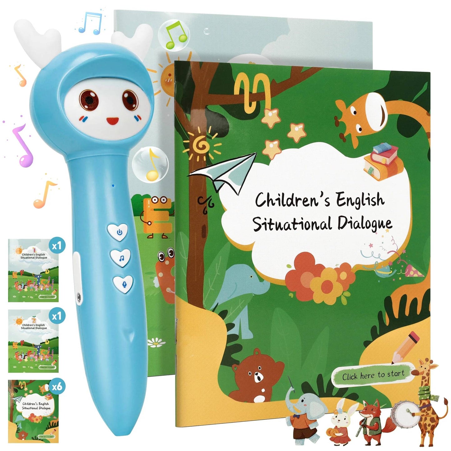 Xueyu Talking Pen Books Set Educational Learning Toy with Interactive Story Books and Scan Function for Toddlers 1-Count