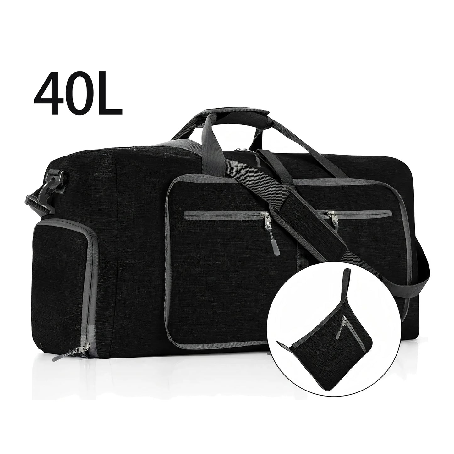 20" Travel Duffle Bag for Men, 40L Foldable Travel Duffel Bag with Shoes Compartment