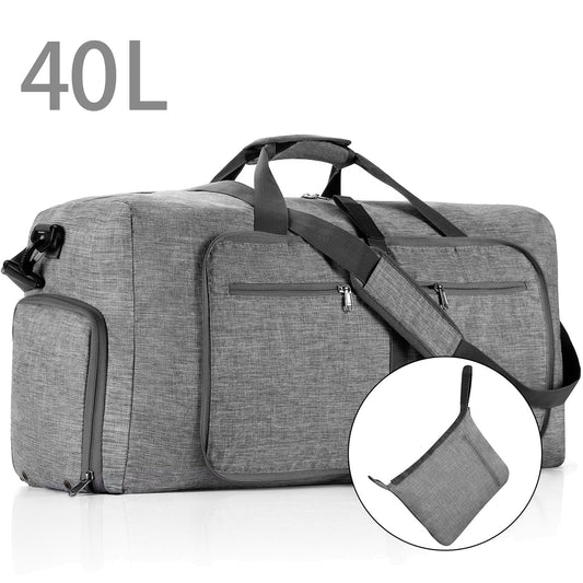 20" Travel Duffle Bag for Men, 40L Foldable Travel Duffel Bag with Shoes Compartment