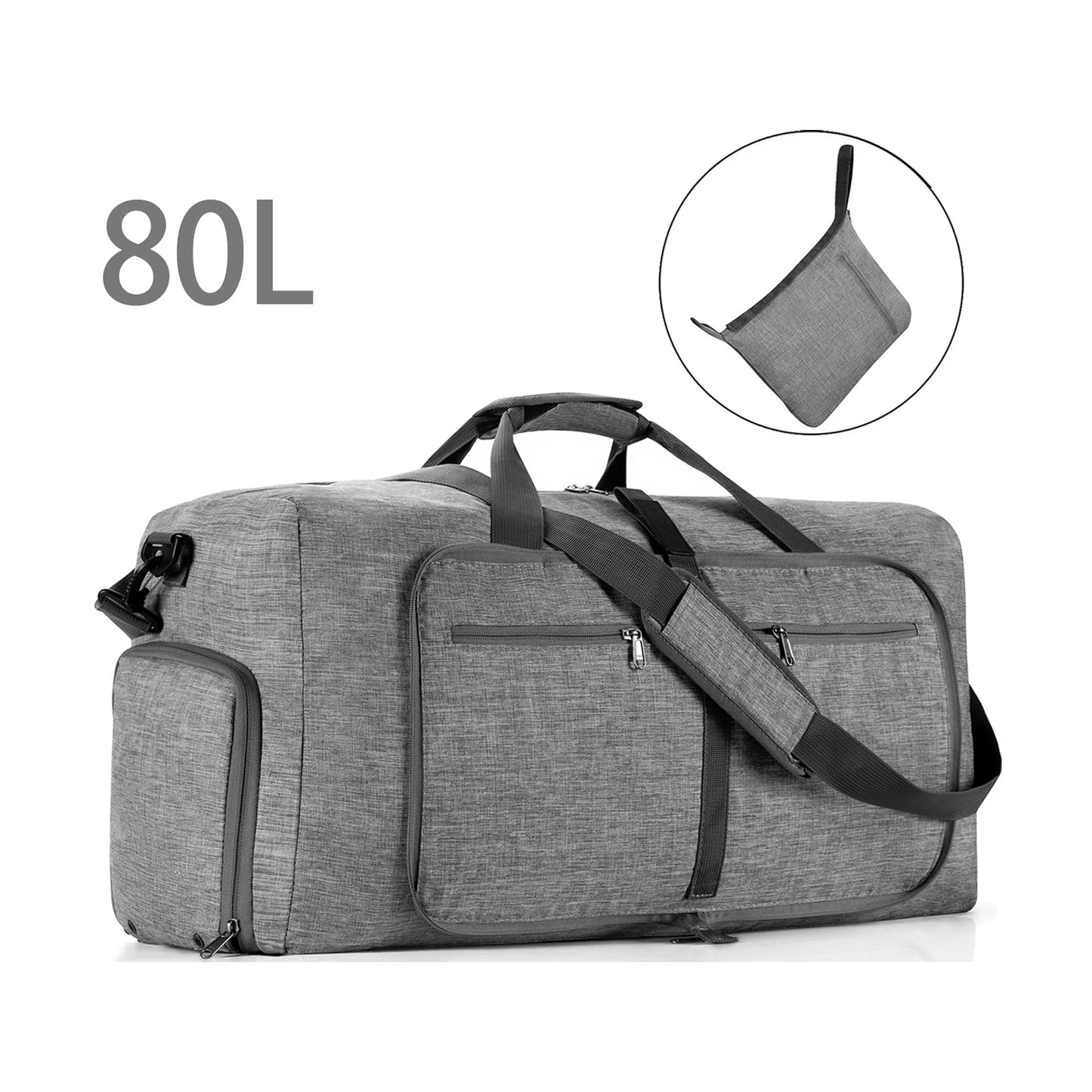 28" Large Travel Duffle Bag for Men, 80L Foldable Travel Duffel Bag with Shoes Compartment