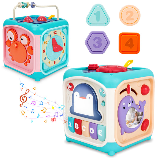 Busy Learners Activity Cube, 7-in-1 Activity Cube for Babies and Toddlers
