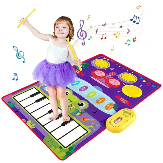 Piano Mat for Toddlers, Baby Sensory Educational Dancing Keyboard Carpet Floor Playmat Musical Mats Birthday Toddler Toys for 1 2 3 4 5 Year Old Boy Girl Gifts